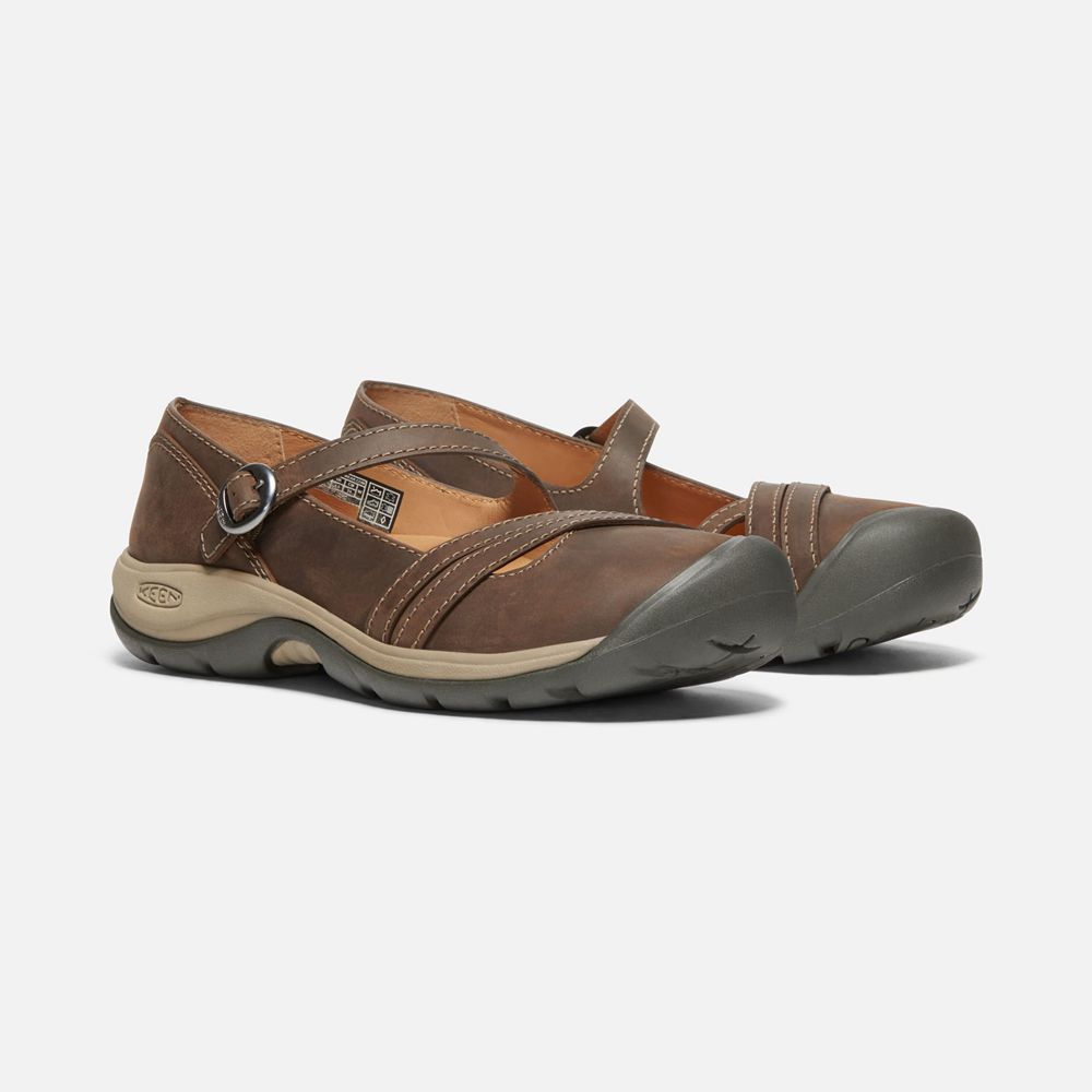 Keen Slip-On Dames Bruin - Presidio Ii Cross Strap - 82640-KURZ